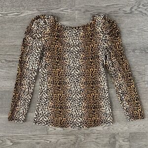 🌼GIBSON LATIMER🌼 Leopard Print Puff Sleeve Blouse